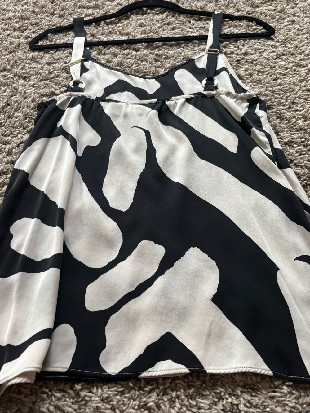Chico's Black and White Abstract Print Cami Top